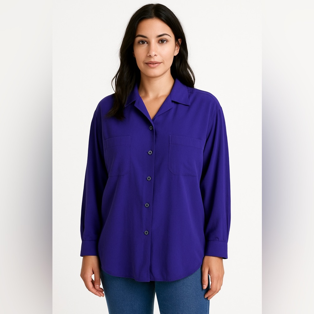 Vintage 80s purple oversized shirt